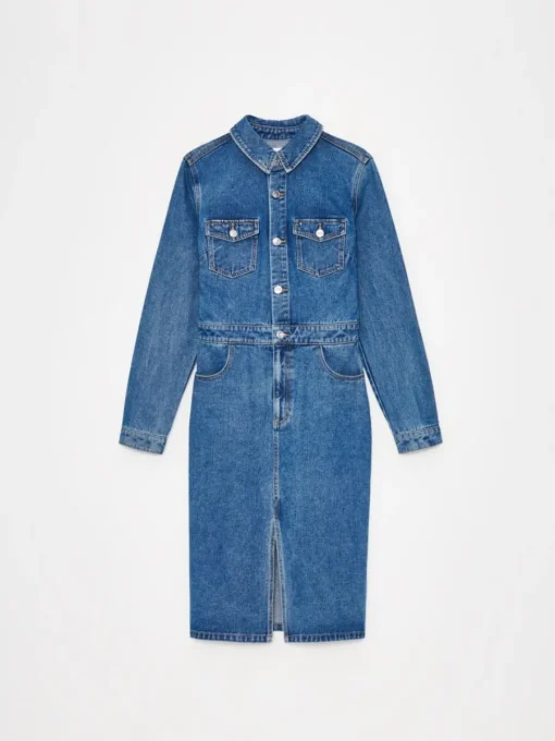 Midi, Maxikleider|Kleider, Overalls>MOHITO Midikleid aus Jeans Blau