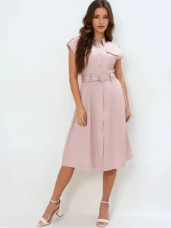 Frühlingskleider|Kleider, Overalls></noscript>MOHITO Midi-Kleid aus Lyocell Pink