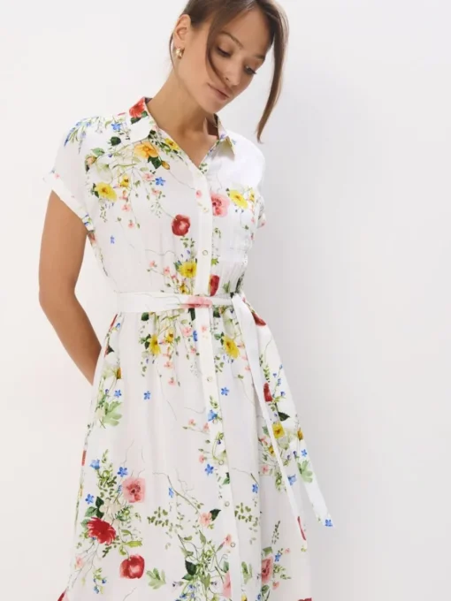 Bestsellers>MOHITO Midikleid aus Viskose Weiu00df