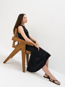 Frühlingskleider|Kleider, Overalls>MOHITO Midikleid aus Viskose Schwarz