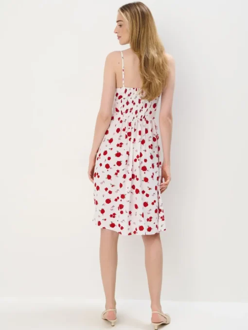 Geblümte Kleider|Kleider, Overalls>MOHITO Midikleid aus Viskose Weiu00df