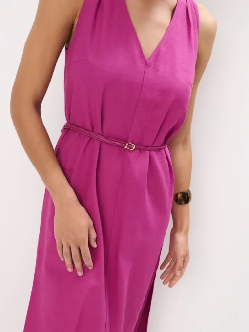 Leinen>MOHITO Midikleid mit Gürtel Pink