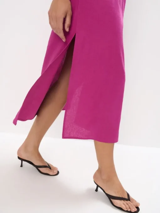 Leinen>MOHITO Midikleid mit Gürtel Pink