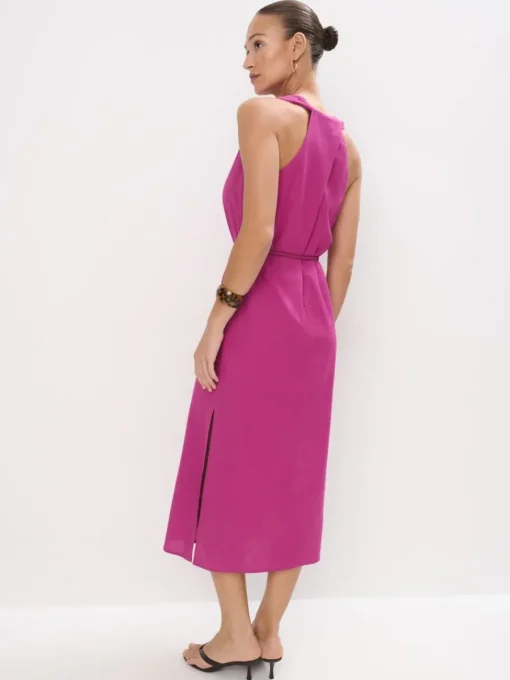 Leinen>MOHITO Midikleid mit Gürtel Pink