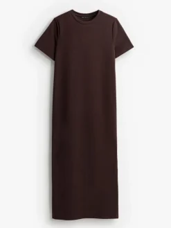 Bestsellers>MOHITO Midikleid mit kurzen Ärmeln Dunkelbraun