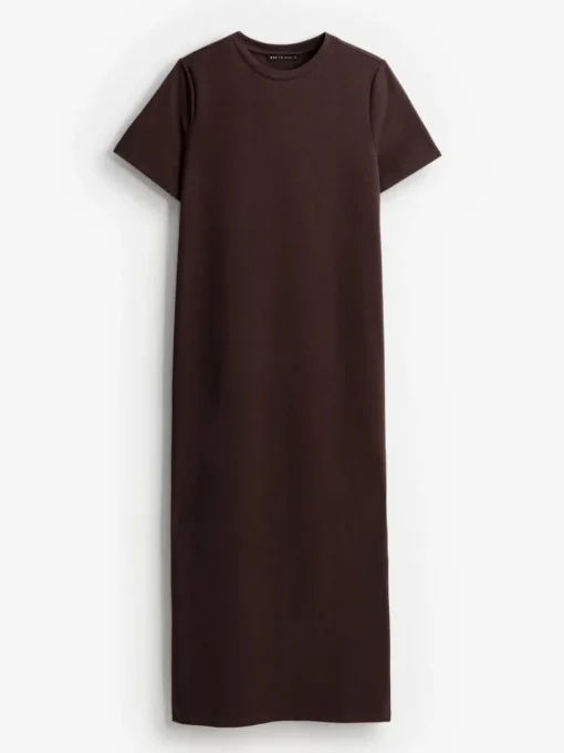 Bestsellers>MOHITO Midikleid mit kurzen Ärmeln Dunkelbraun