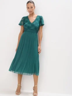 Kleider Für Hochzeitsgäste|Kleider, Overalls>MOHITO Midikleid mit kurzen Ärmeln Mintgrün