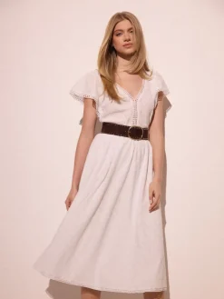 Frühlingskleider|Kleider, Overalls>MOHITO Midikleid mit kurzen Ärmeln Weiu00df