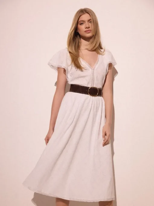 Frühlingskleider|Kleider, Overalls>MOHITO Midikleid mit kurzen Ärmeln Weiu00df