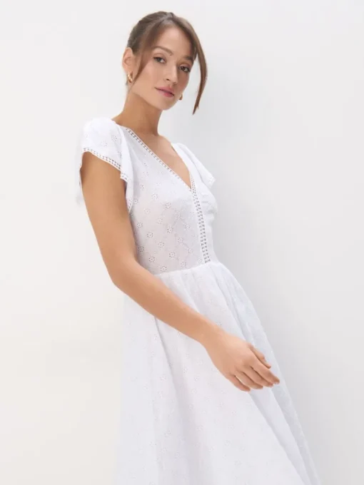 Frühlingskleider|Kleider, Overalls>MOHITO Midikleid mit kurzen Ärmeln Weiu00df