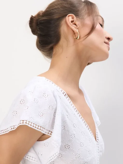 Frühlingskleider|Kleider, Overalls>MOHITO Midikleid mit kurzen Ärmeln Weiu00df