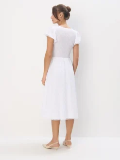 Frühlingskleider|Kleider, Overalls></noscript>MOHITO Midikleid mit kurzen Ärmeln Weiu00df
