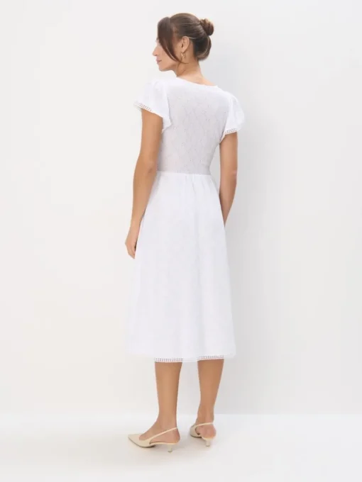 Frühlingskleider|Kleider, Overalls>MOHITO Midikleid mit kurzen Ärmeln Weiu00df
