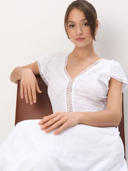 Frühlingskleider|Kleider, Overalls>MOHITO Midikleid mit kurzen Ärmeln Weiu00df