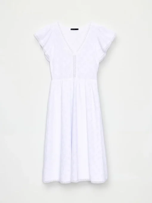 Frühlingskleider|Kleider, Overalls>MOHITO Midikleid mit kurzen Ärmeln Weiu00df