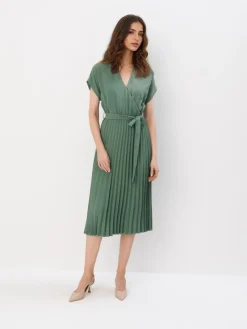 Kleider Für Hochzeitsgäste|Kleider, Overalls>MOHITO Midikleid mit Kuvert-Ausschnitt Grün