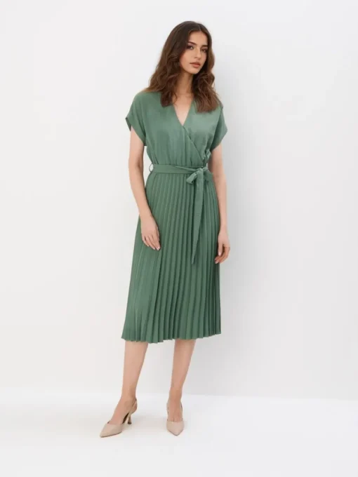 Kleider Für Hochzeitsgäste|Kleider, Overalls>MOHITO Midikleid mit Kuvert-Ausschnitt Grün
