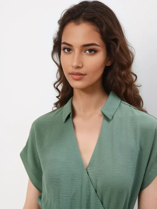Kleider Für Hochzeitsgäste|Kleider, Overalls>MOHITO Midikleid mit Kuvert-Ausschnitt Grün