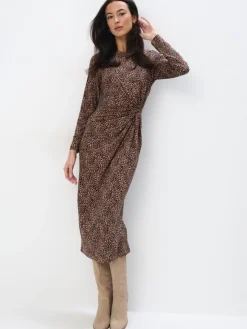 Midi, Maxikleider|Kleider, Overalls>MOHITO Midikleid mit Leopardenmuster Beige
