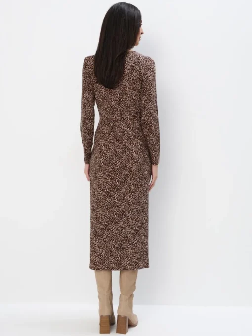 Midi, Maxikleider|Kleider, Overalls>MOHITO Midikleid mit Leopardenmuster Beige