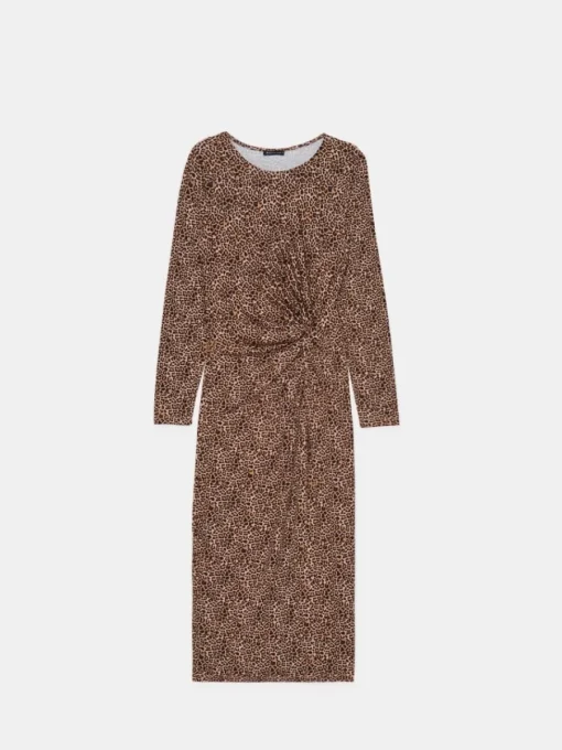 Midi, Maxikleider|Kleider, Overalls>MOHITO Midikleid mit Leopardenmuster Beige