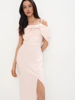 Frühlingskleider|Kleider, Overalls>MOHITO Midikleid mit Schleife Pastellrosa