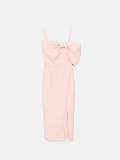 Frühlingskleider|Kleider, Overalls>MOHITO Midikleid mit Schleife Pastellrosa
