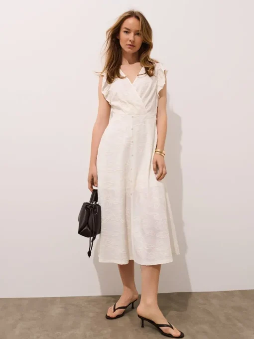 Kleider, Overalls|Entdecke Alles>MOHITO Midikleid mit Schlitz Weiu00df