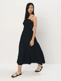 Frühlingskleider|Kleider, Overalls>MOHITO Midikleid mit Trägern Schwarz