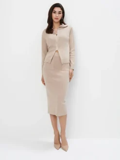 Röcke>MOHITO Midirock Beige