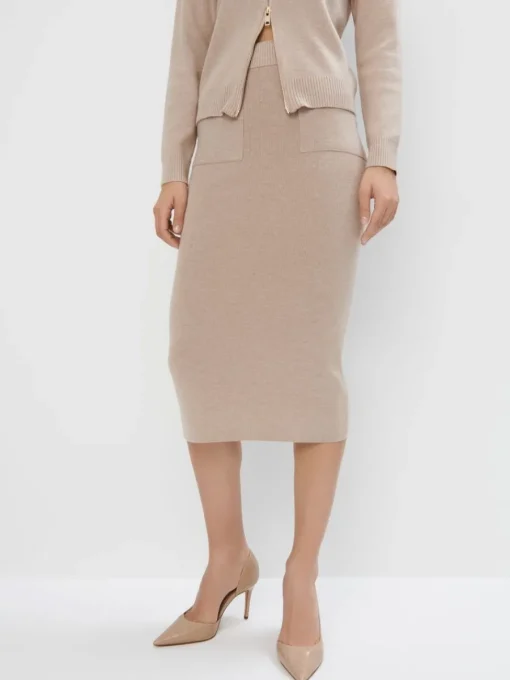 Röcke>MOHITO Midirock Beige