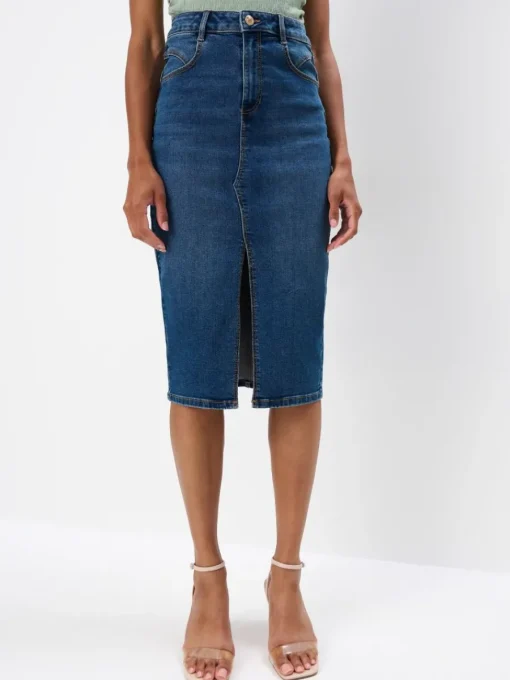Röcke>MOHITO Midi-Rock aus Denim Blau