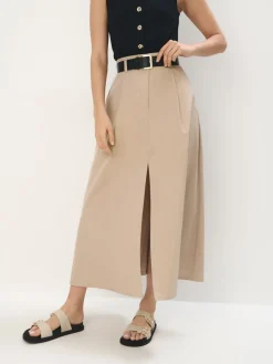 Röcke></noscript>MOHITO Midirock mit Gürtel Beige