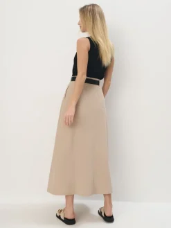 Röcke></noscript>MOHITO Midirock mit Gürtel Beige