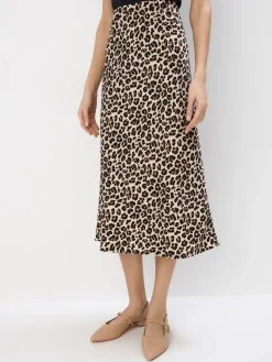 Röcke>MOHITO Midirock mit Tiermuster Beige