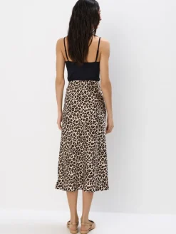 Röcke></noscript>MOHITO Midirock mit Tiermuster Beige