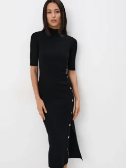 Midi, Maxikleider|Kleider, Overalls>MOHITO Midi-Strickkleid Schwarz