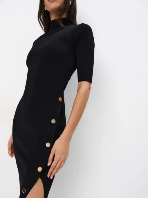 Midi, Maxikleider|Kleider, Overalls>MOHITO Midi-Strickkleid Schwarz