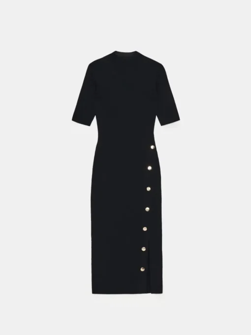 Midi, Maxikleider|Kleider, Overalls>MOHITO Midi-Strickkleid Schwarz