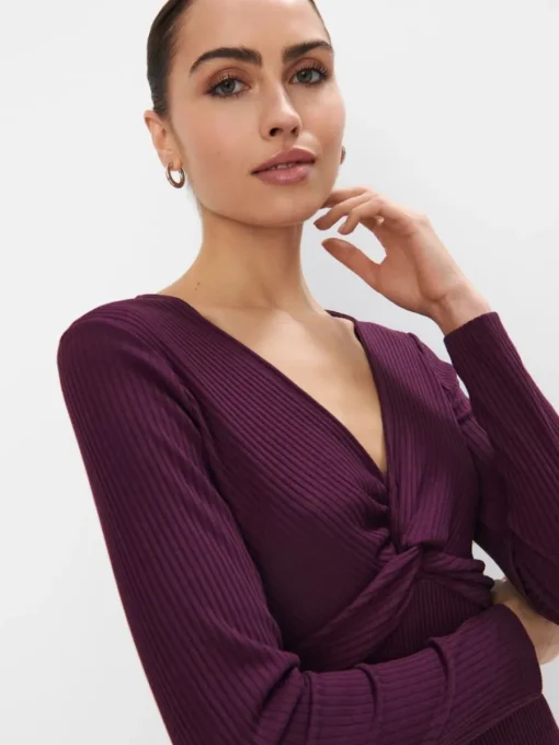 Midi, Maxikleider|Kleider, Overalls>MOHITO Midi-Strickkleid Karminrot