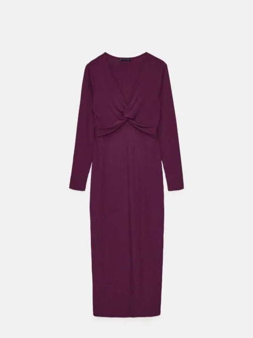 Midi, Maxikleider|Kleider, Overalls>MOHITO Midi-Strickkleid Karminrot