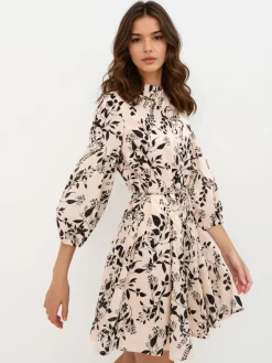 Coming Soon!>MOHITO Mini-Hemdkleid Beige