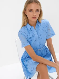 Bestsellers>MOHITO Mini-Hemdkleid Hellblau