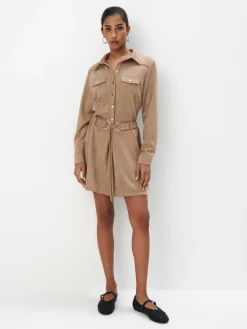 Minikleider|Kleider, Overalls>MOHITO Mini-Hemdkleid Beige