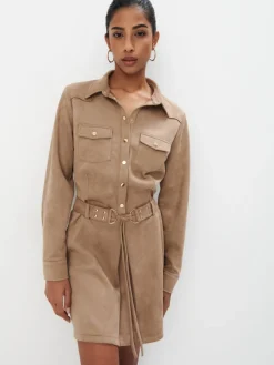 Minikleider|Kleider, Overalls>MOHITO Mini-Hemdkleid Beige