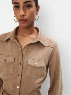 Minikleider|Kleider, Overalls></noscript>MOHITO Mini-Hemdkleid Beige