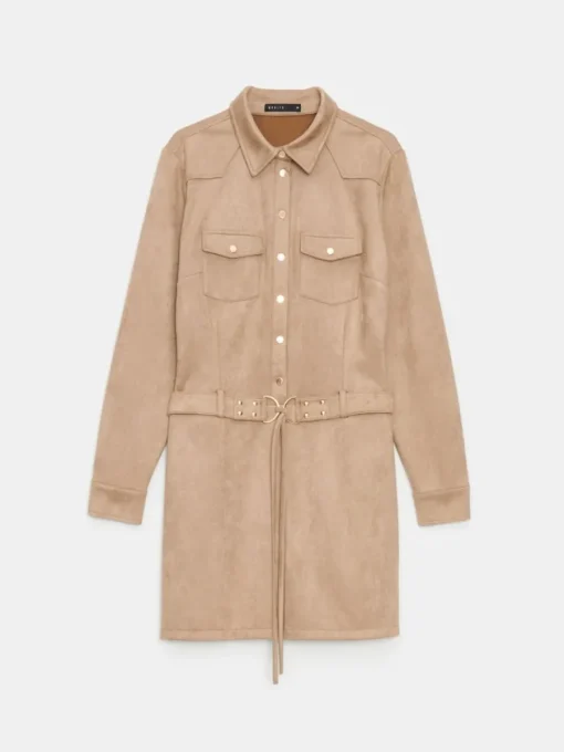 Minikleider|Kleider, Overalls>MOHITO Mini-Hemdkleid Beige
