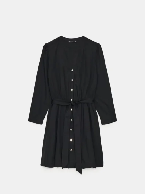 Minikleider|Kleider, Overalls>MOHITO Mini-Hemdkleid mit Bindegürtel Schwarz