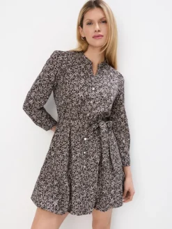 Minikleider|Kleider, Overalls>MOHITO Mini-Hemdkleid mit Bindegürtel Beige