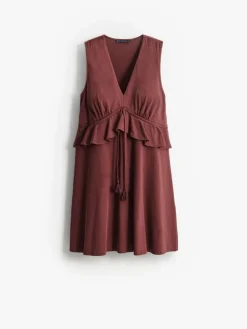 Bestsellers|Kleider, Overalls>MOHITO Minikleid aus Baumwolle Dunkelbraun